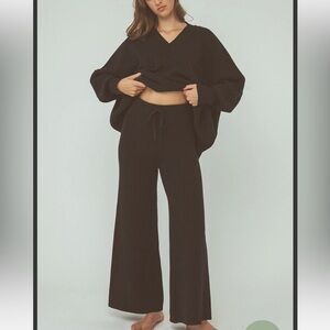 Arcaa Vera ribbed organic cotton wide leg pants
